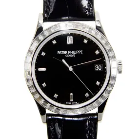 Patek Philippe Calatrava Automatic Diamond Black Dial Unisex Watch 5298P-012