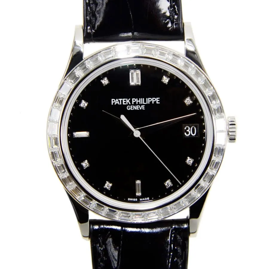 Patek Philippe Calatrava Automatic Diamond Black Dial Unisex Watch 5298P-012