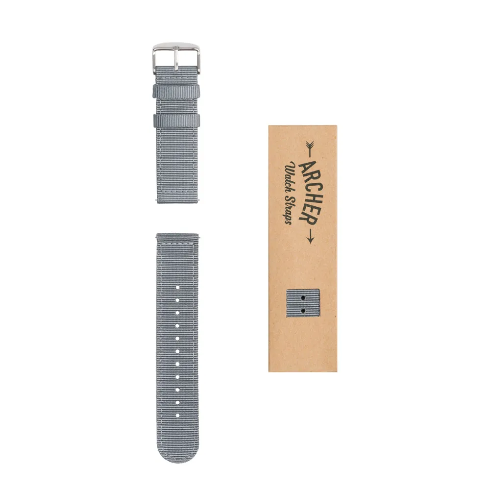 Quick Release Nylon Watch Band - Gray