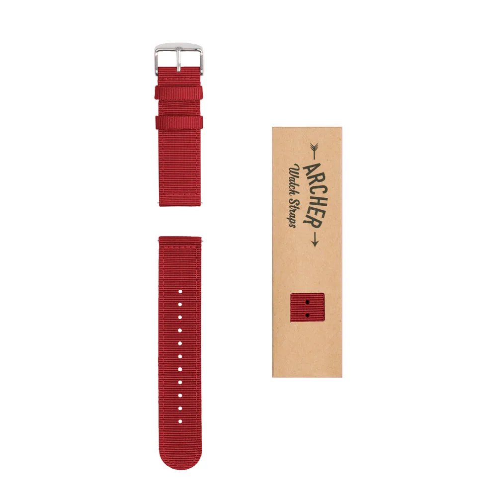 Quick Release Nylon Watch Band - Red