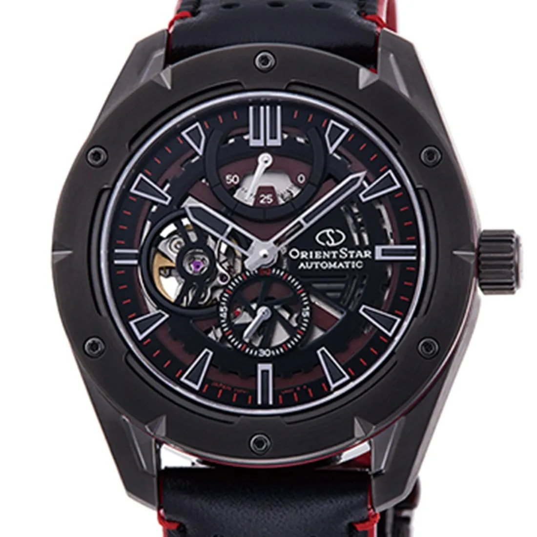 RE-AV0A03B00B RE-AV0A03B Orient Star Avant Garde Automatic Black Skeleton Dial Watch