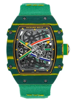 Richard Mille 6702 Green High Jump And Sprint Carbon Tpt 38.70mm X 47.52mm Men's Watch