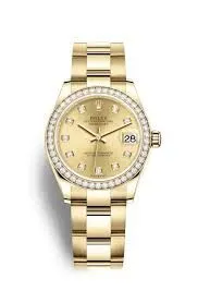 Rolex Datejust 31 Champagne Diamond Dial Automatic Ladies 18kt Yellow Gold Oyster Watch 278288CDO