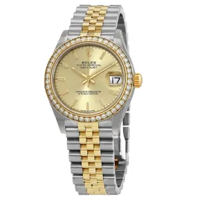 Rolex Datejust 31 Champagne Diamond Dial Ladies Steel and 18kt Yellow Gold Jubilee Watch 278383CSJ