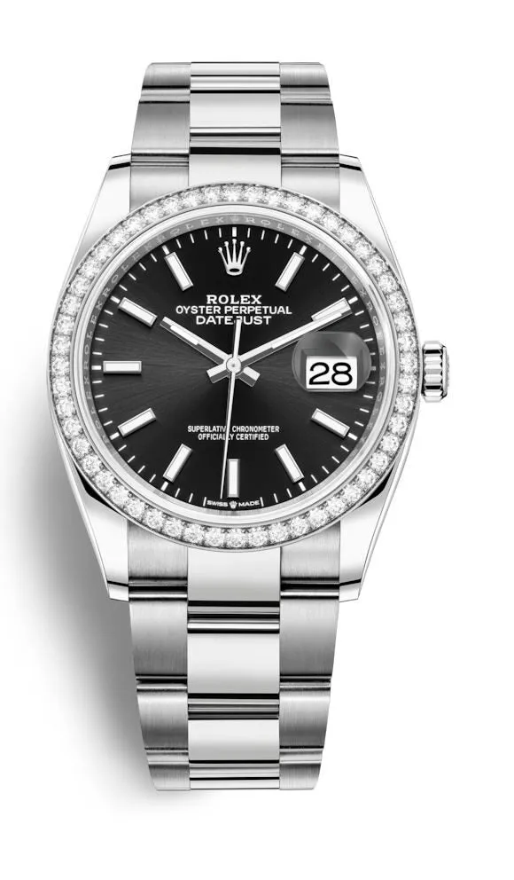 Rolex Datejust 36 Black Dial Automatic Unisex Oyster Watch 126284BKSO
