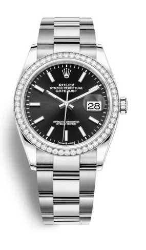 Rolex Datejust 36 Black Dial Automatic Unisex Oyster Watch 126284BKSO