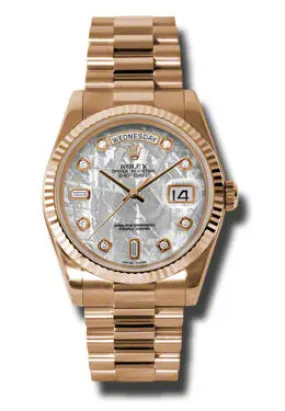 Rolex Day-Date Meteorite Dial 18K Everose Gold President Automatic Men's Watch 118235MTDP