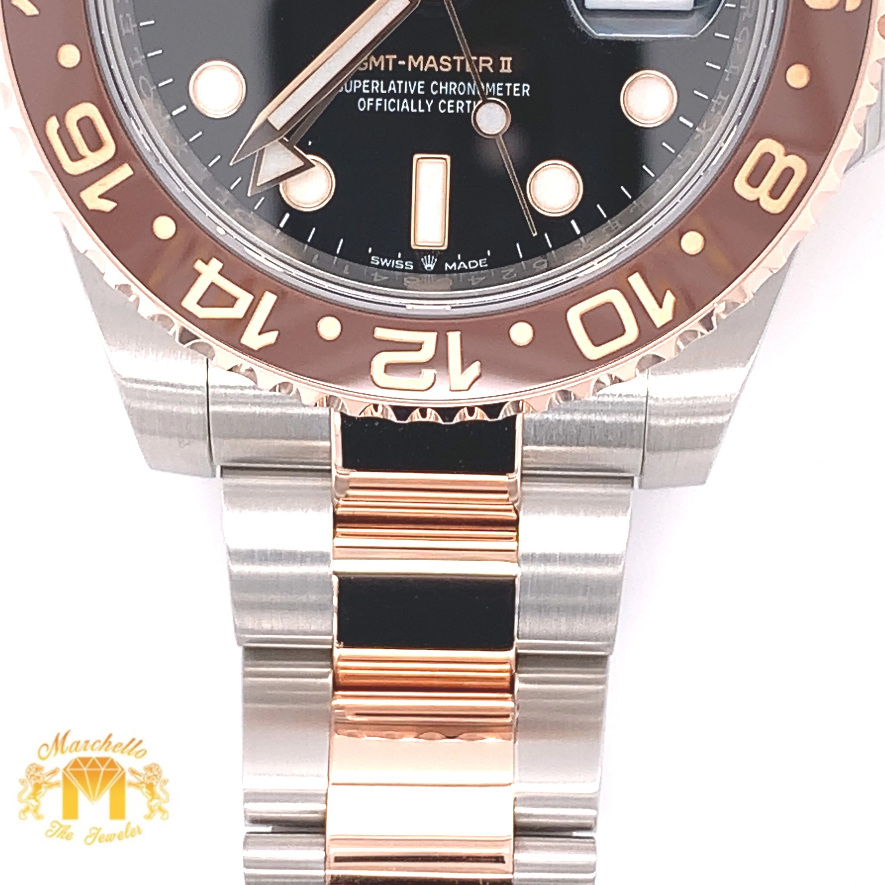 Rolex GMT Master 2 'Root Beer' Watch with Two-tone Oyster Bracelet (40 mm, papers)