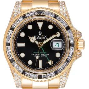 Rolex GMT-Master II 18ct Yellow Gold with Custom Diamond Bezel 116718LN
