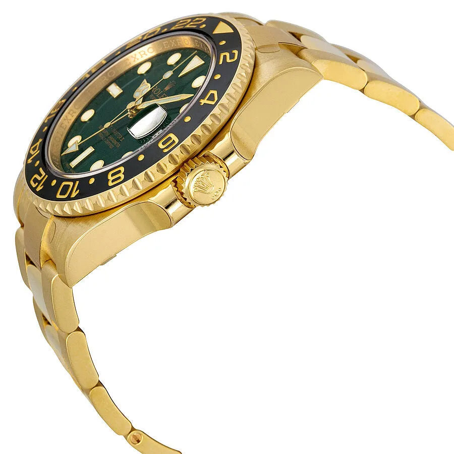 Rolex GMT Master II Green Dial 18K Yellow Gold Oyster Bracelet Automatic Men's Watch 116718GSO