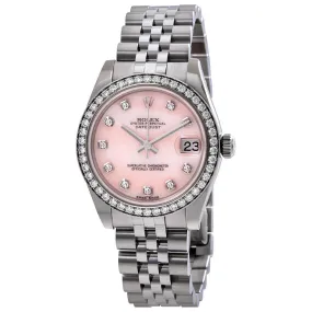 Rolex Lady Datejust 31 Pink Mother of Pearl Diamond Dial Steel and 18K White Gold Watch 178384PMDJ
