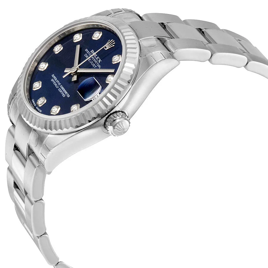 Rolex Lady Datejust Blue Diamond Dial Steel and 18K White Gold Oyster Watch 178274BLDO