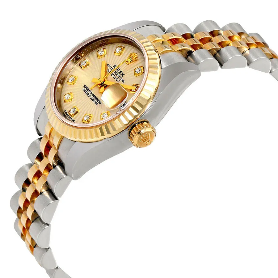 Rolex Lady Datejust Ivory Sunbeam Diamond Dial Automatic Watch 179173IVDJ