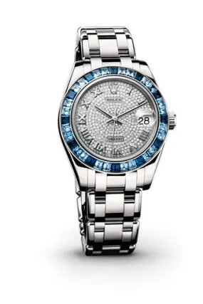 Rolex Lady-Datejust Pearlmaster Diamond Pave Dial 18K White Gold Automatic Ladies Watch 81349CRRPM