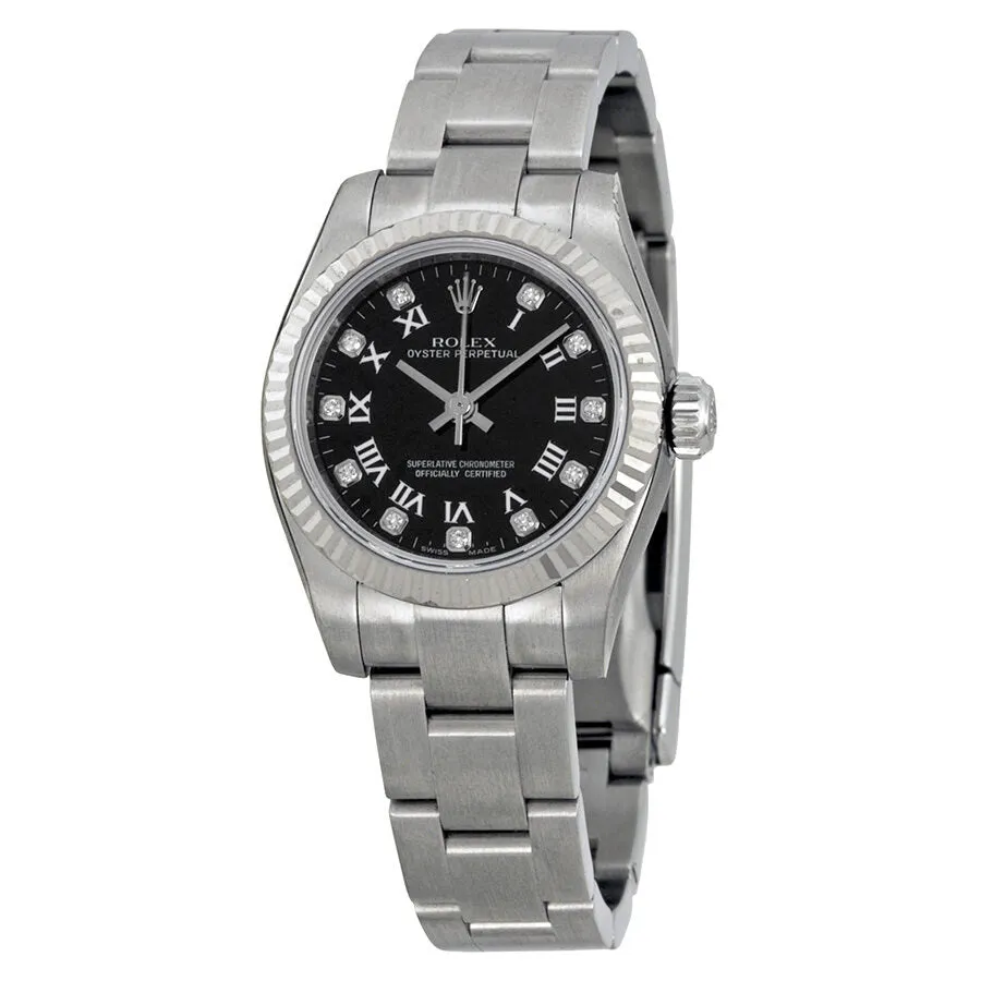 Rolex Lady Oyster Perpetual 26 Black Dial Stainless Steel Oyster Bracelet Automatic Watch 176234BKRDO