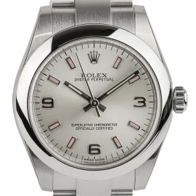 Rolex Oyster Perpetual 31mm Silver/Arab Pink Index Oyster 177200