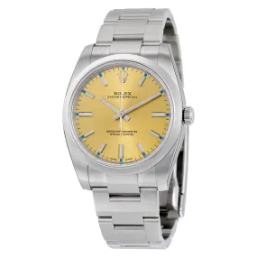 Rolex Oyster Perpetual 34 Champagne Dial Stainless Steel Bracelet Automatic Men's Watch 114200CSO