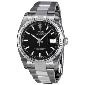 Rolex Oyster Perpetual 36 mm Black Dial Stainless Steel Bracelet Automatic Men's Watch BKSO 116234