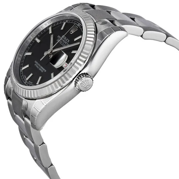 Rolex Oyster Perpetual 36 mm Black Dial Stainless Steel Bracelet Automatic Men's Watch BKSO 116234