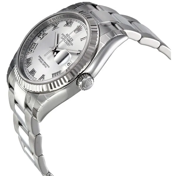 Rolex Oyster Perpetual 36 mm Rhodium Dial Stainless Steel Bracelet Automatic Men's Watch RRO 116234