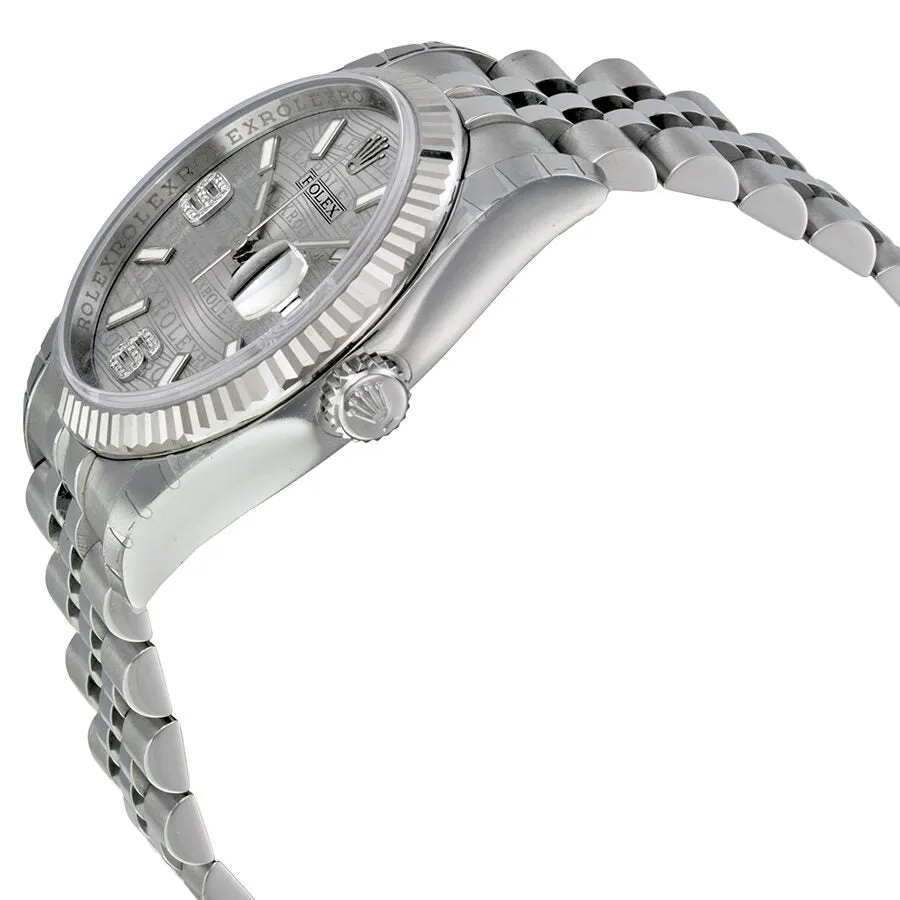 Rolex Oyster Perpetual 36 mm Silver Dial Stainless Steel Jubilee Bracelet Automatic Unisex Watch 116234SJADJ