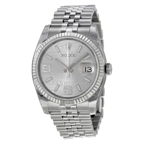 Rolex Oyster Perpetual 36 mm Silver Dial Stainless Steel Jubilee Bracelet Automatic Unisex Watch 116234SJADJ