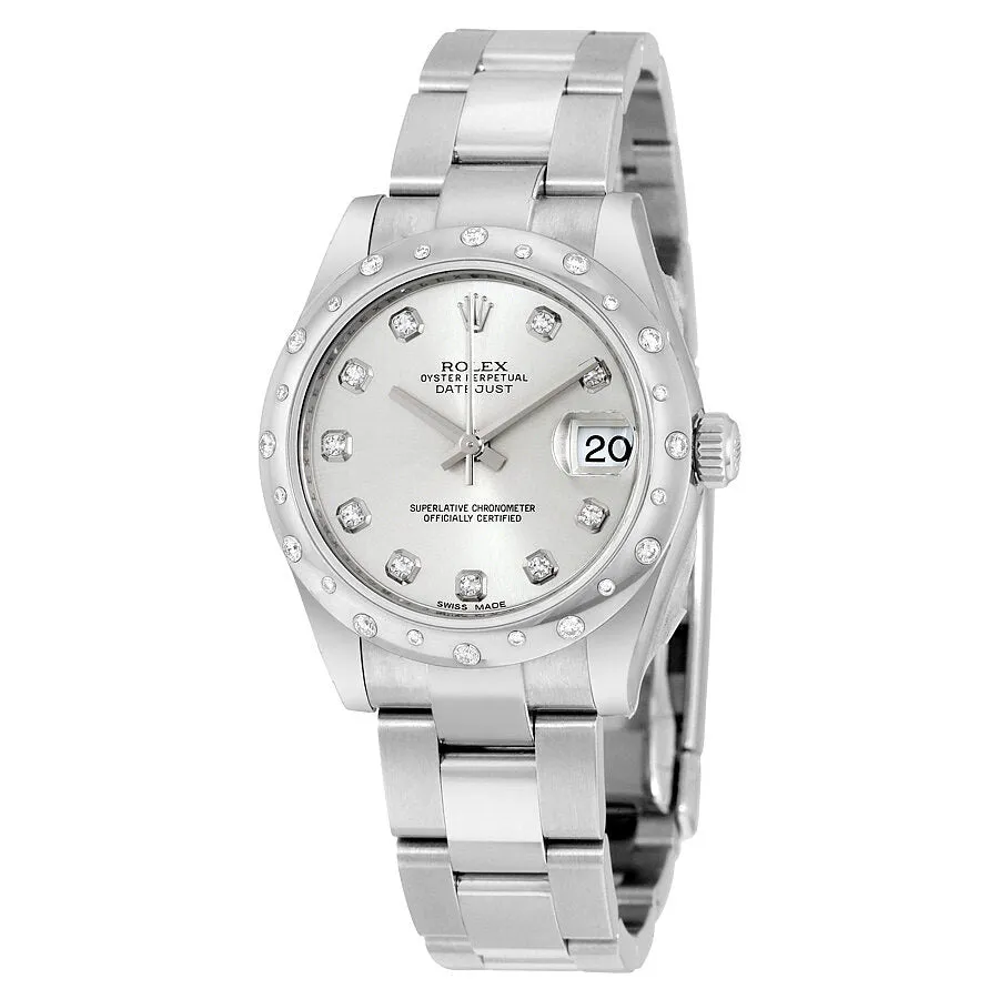 Rolex Oyster Perpetual Datejust 31 Silver Dial Stainless Steel Bracelet Automatic Ladies Watch 178344SDO