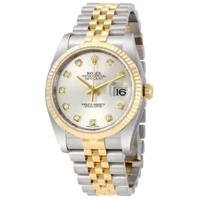 Rolex Oyster Perpetual Datejust 36 Automatic Silver Dial Stainless Steel and 18kt Yellow Gold Jubilee Bracelet Men's Watch 116233SDJ 116233-SDJ