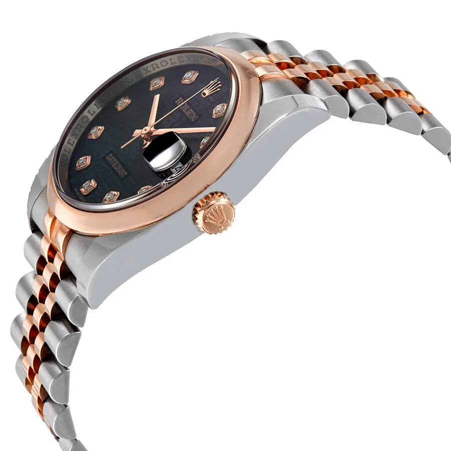 Rolex Oyster Perpetual Datejust 36 Black Dial Stainless Steel and 18K Everose Gold Jubilee Bracelet Automatic Men's Watch 116201BKJDJ
