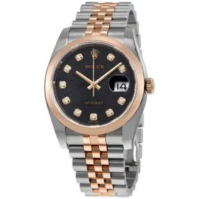 Rolex Oyster Perpetual Datejust 36 Black Dial Stainless Steel and 18K Everose Gold Jubilee Bracelet Automatic Men's Watch 116201BKJDJ