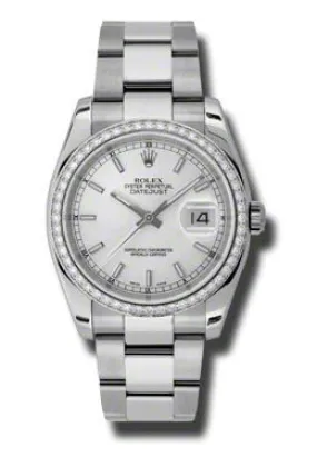 Rolex Oyster Perpetual Datejust 36 Silver Dial Stainless Steel Bracelet Automatic Ladies Watch 116244SSO
