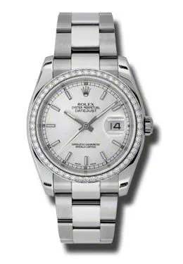 Rolex Oyster Perpetual Datejust 36 Silver Dial Stainless Steel Bracelet Automatic Ladies Watch 116244SSO