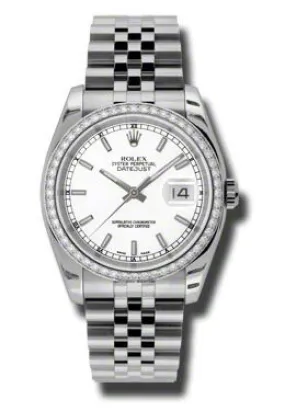 Rolex Oyster Perpetual Datejust 36 White Dial Stainless Steel Jubilee Bracelet Automatic Men's Watch 116244WSJ
