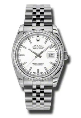 Rolex Oyster Perpetual Datejust 36 White Dial Stainless Steel Jubilee Bracelet Automatic Men's Watch 116244WSJ