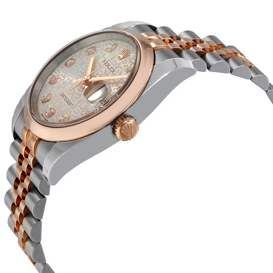 Rolex Oyster Perpetual Datejust Silver Dial Stainless Steel 18K Everose Gold Diamond Ladies Watch 116201SDJ 116201SJDJ
