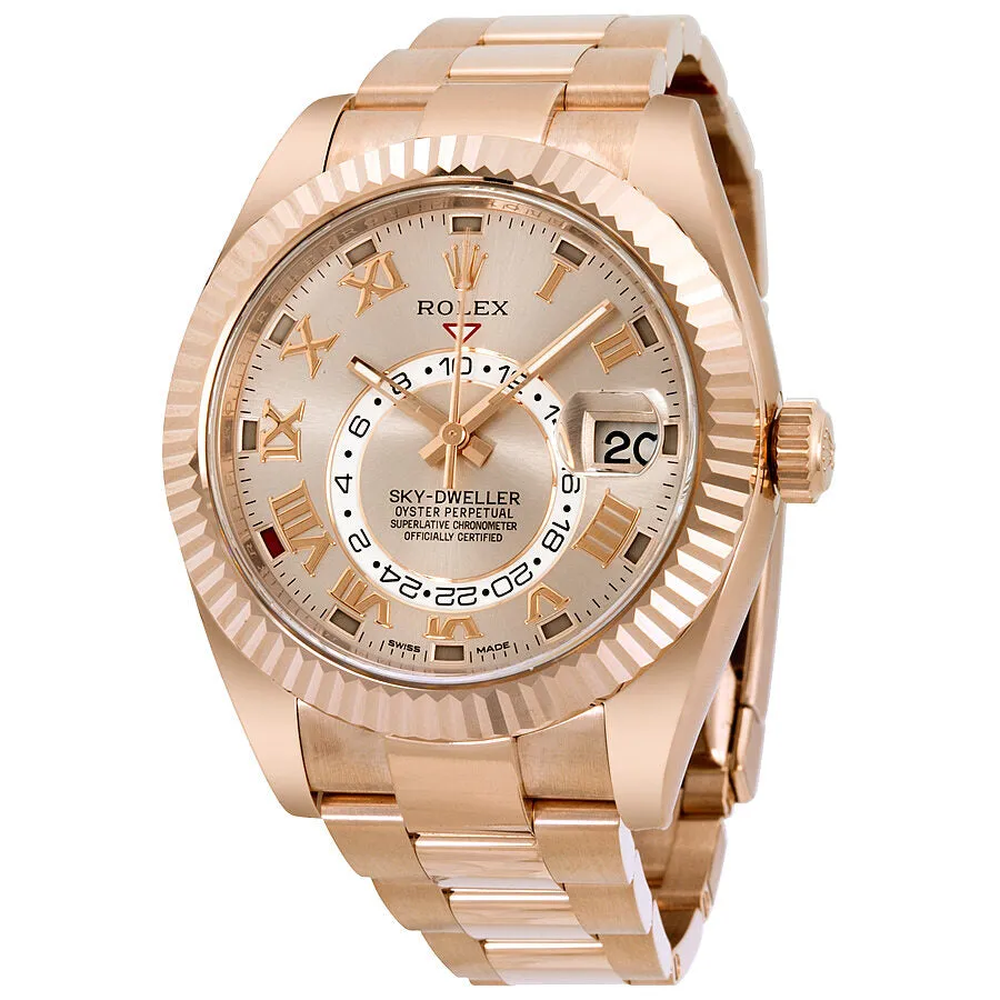 Rolex Sky Dweller Sundust Dial 18kt Everose Gold Men's Watch 326935