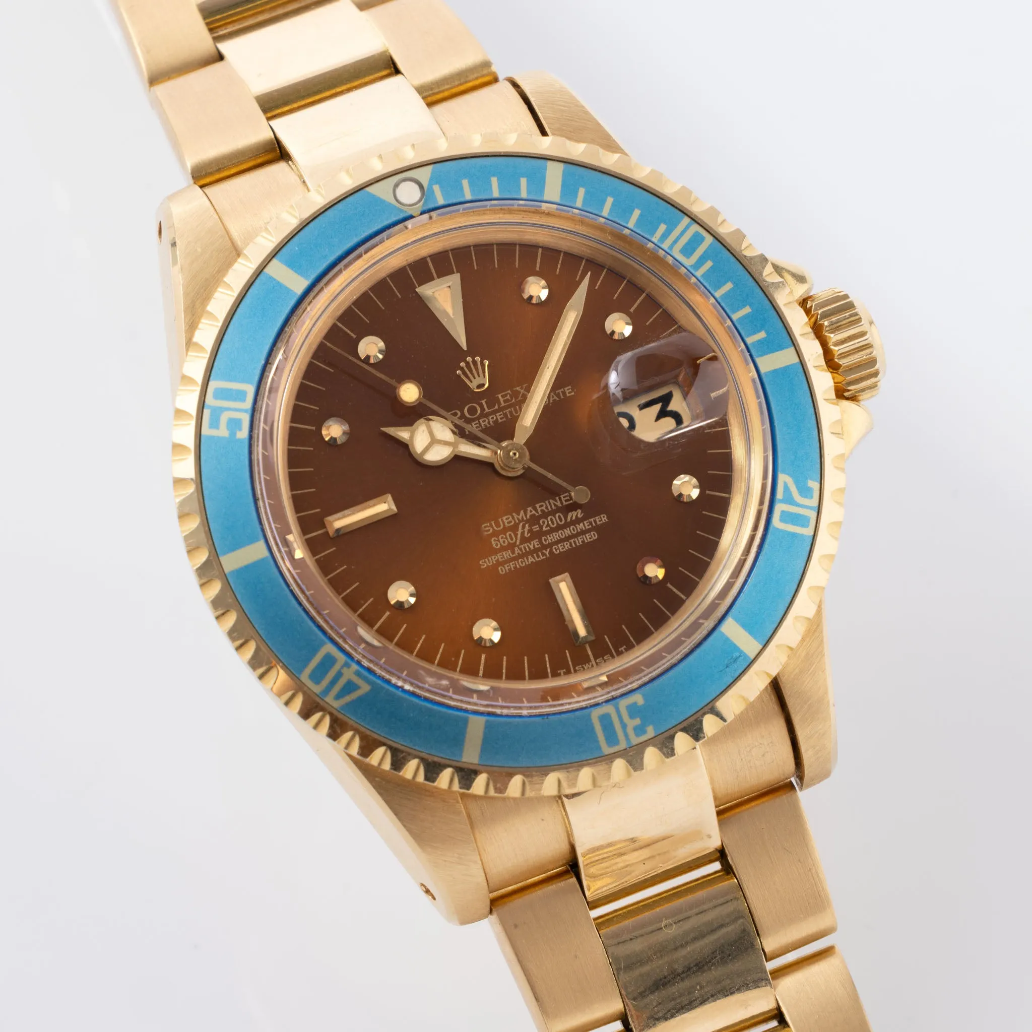 Rolex Submariner in 18k gold Tropical dial ref 1680/8 Golden Nugget