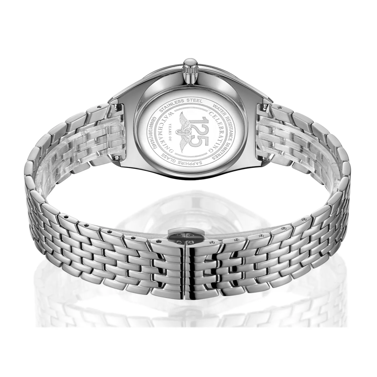 Rotary 38mm Ultra Slim Stainless Steel Blue Quartz Watch
