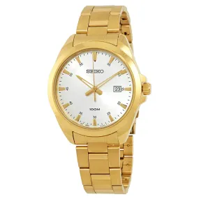 Seiko Neo Classic Silver Dial Yellow Gold-tone Men's Watch SUR212