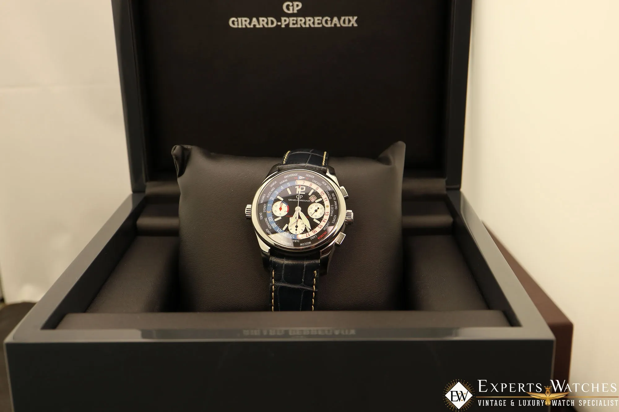 Sold!!! Factory Serviced Girard Perregaux ww.tc World Time Chronograph BMW-Oracle Racing