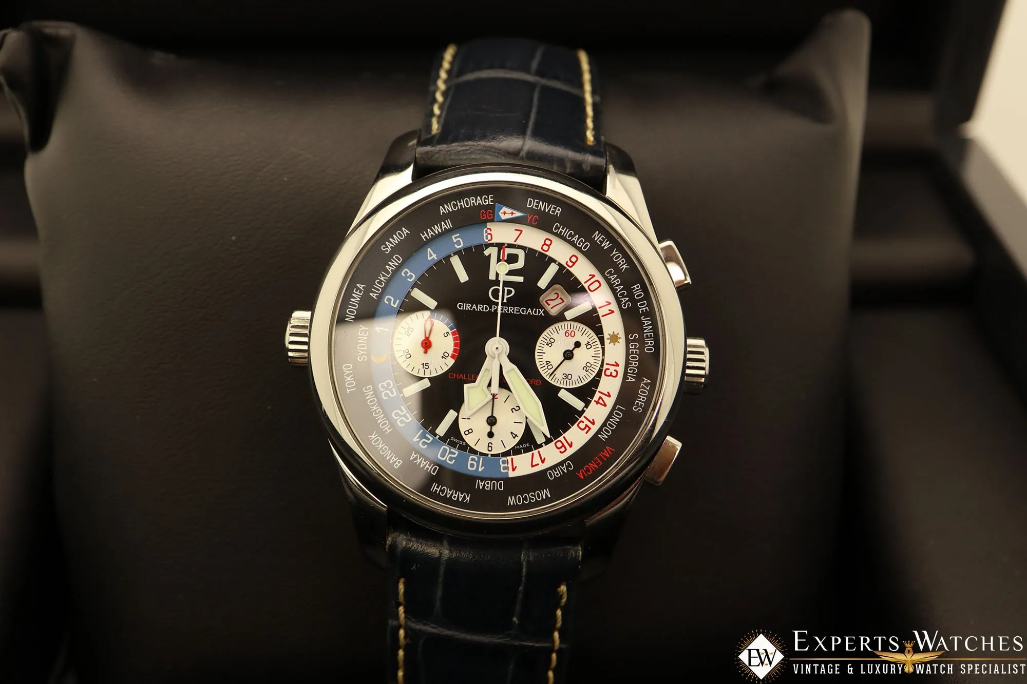 Sold!!! Factory Serviced Girard Perregaux ww.tc World Time Chronograph BMW-Oracle Racing