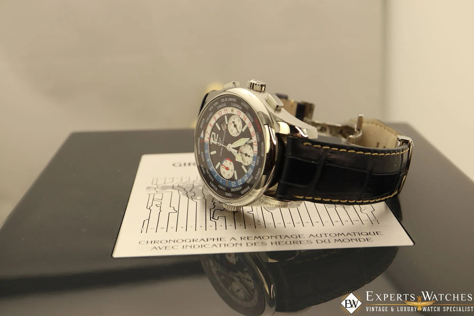Sold!!! Factory Serviced Girard Perregaux ww.tc World Time Chronograph BMW-Oracle Racing