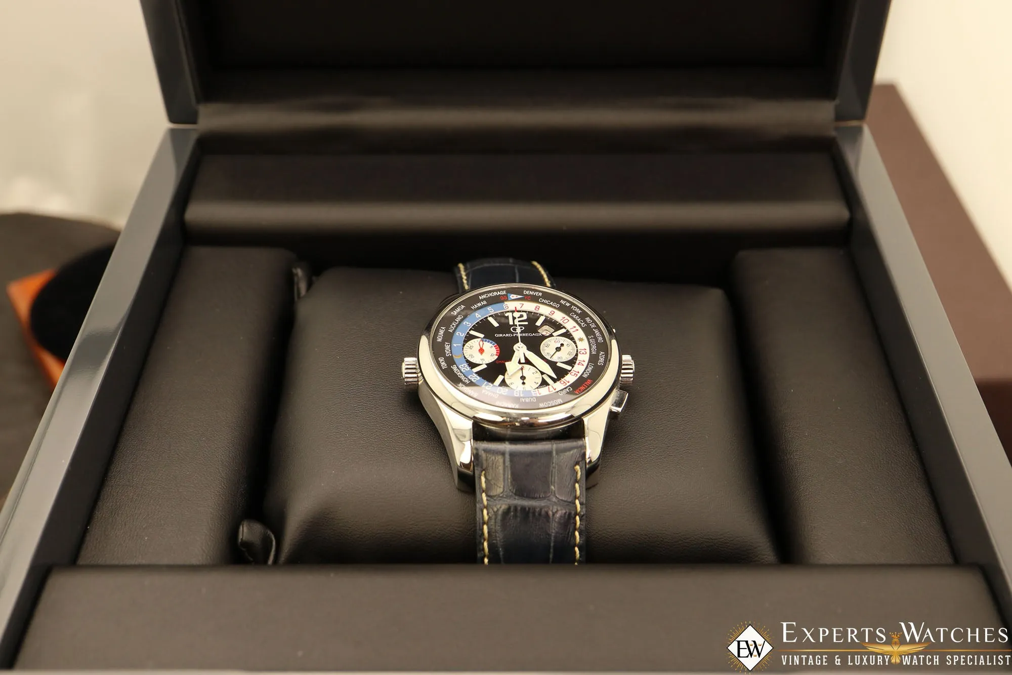 Sold!!! Factory Serviced Girard Perregaux ww.tc World Time Chronograph BMW-Oracle Racing