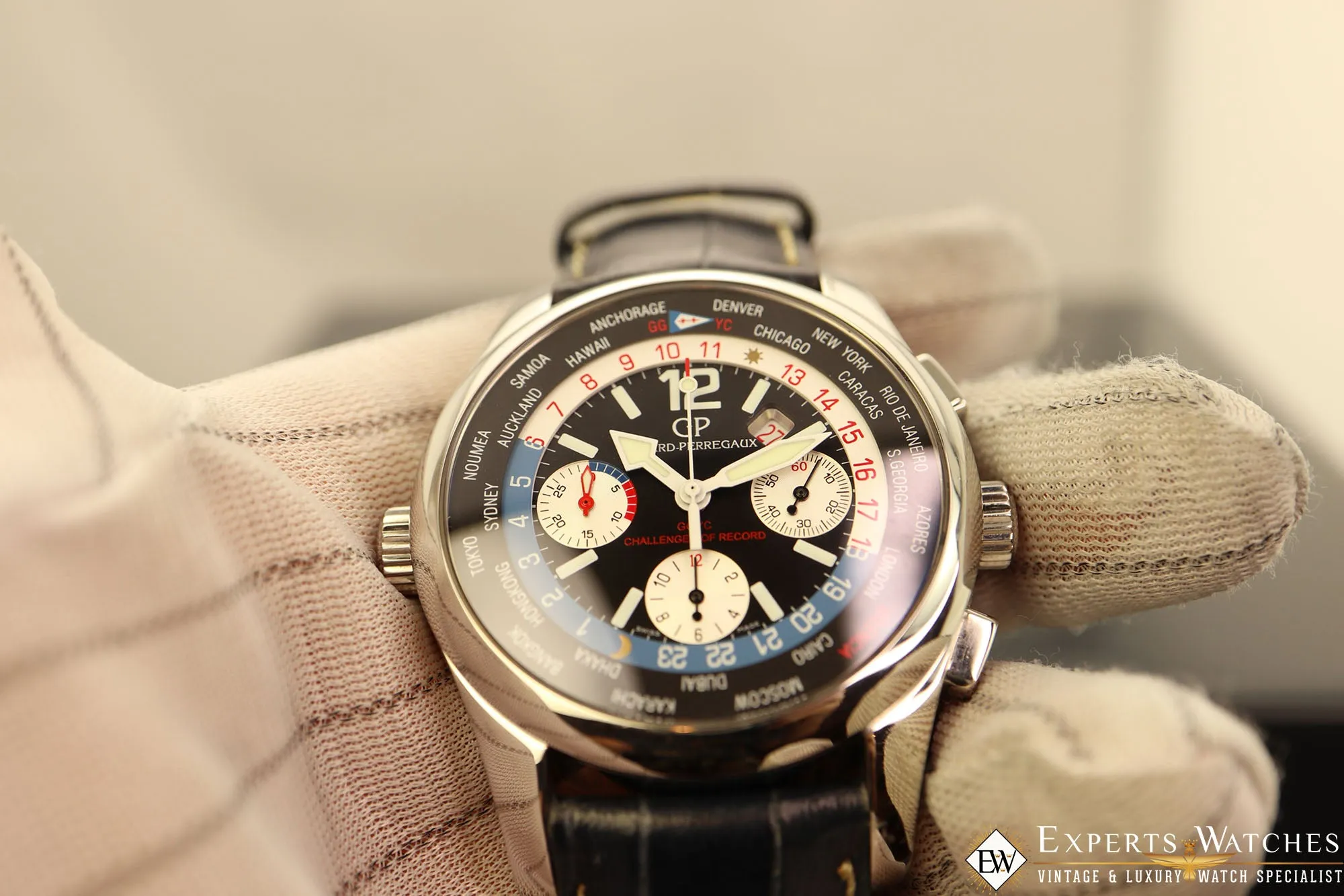 Sold!!! Factory Serviced Girard Perregaux ww.tc World Time Chronograph BMW-Oracle Racing