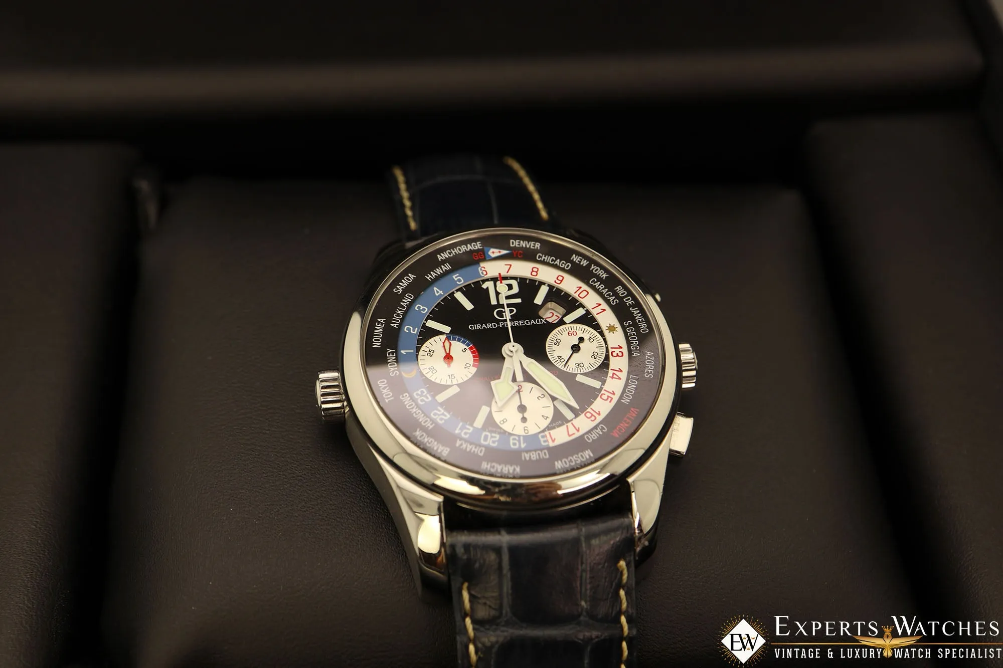 Sold!!! Factory Serviced Girard Perregaux ww.tc World Time Chronograph BMW-Oracle Racing