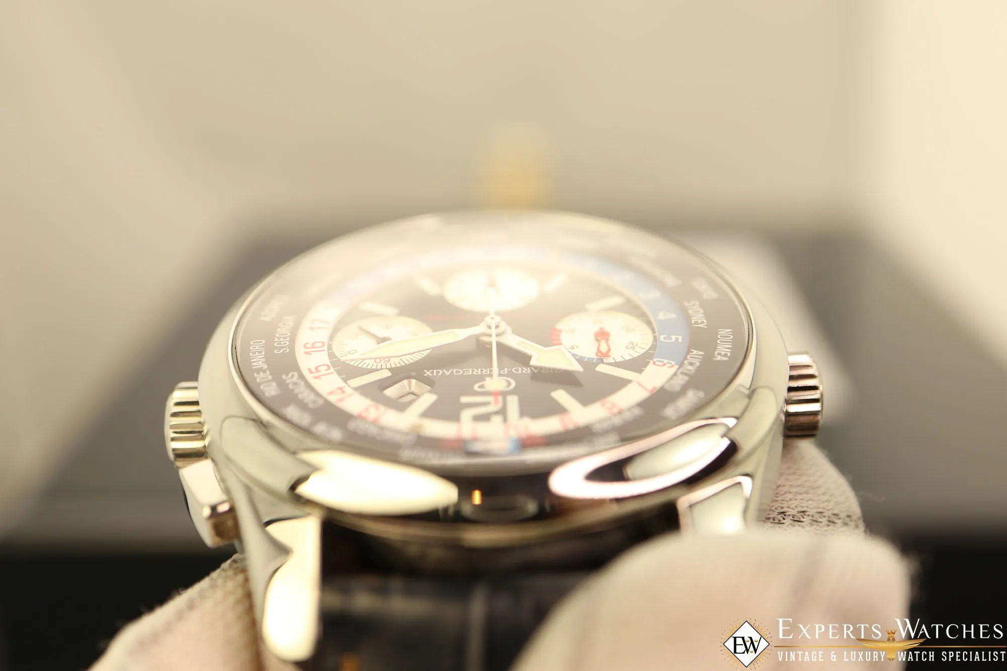 Sold!!! Factory Serviced Girard Perregaux ww.tc World Time Chronograph BMW-Oracle Racing