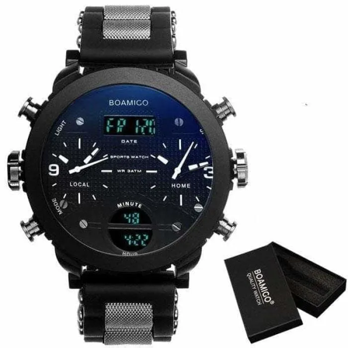 Sports Watches 3 Time Zone Military