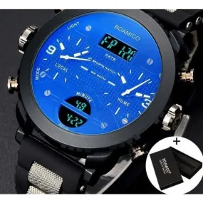 Sports Watches 3 Time Zone Military