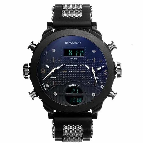 Sports Watches 3 Time Zone Military