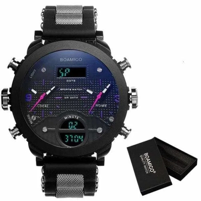 Sports Watches 3 Time Zone Military